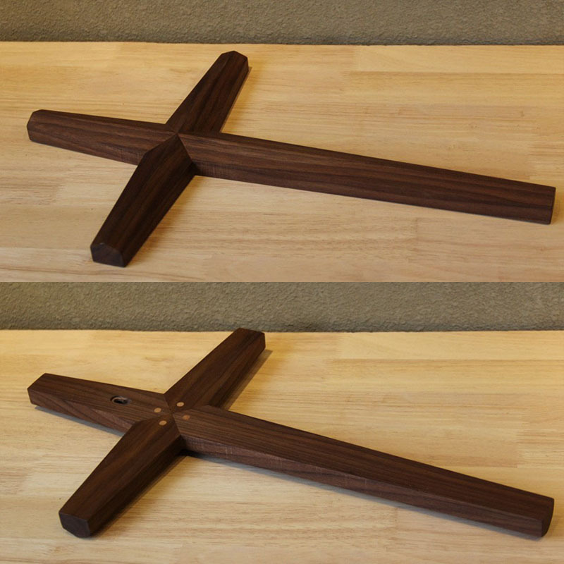 定制黑胡桃木十字架墙壁挂件义树家工艺品基督教木艺制品家居饰品