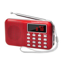 Retekess PR-11收音机 红色 2波段插卡收音机 AM FM MP3