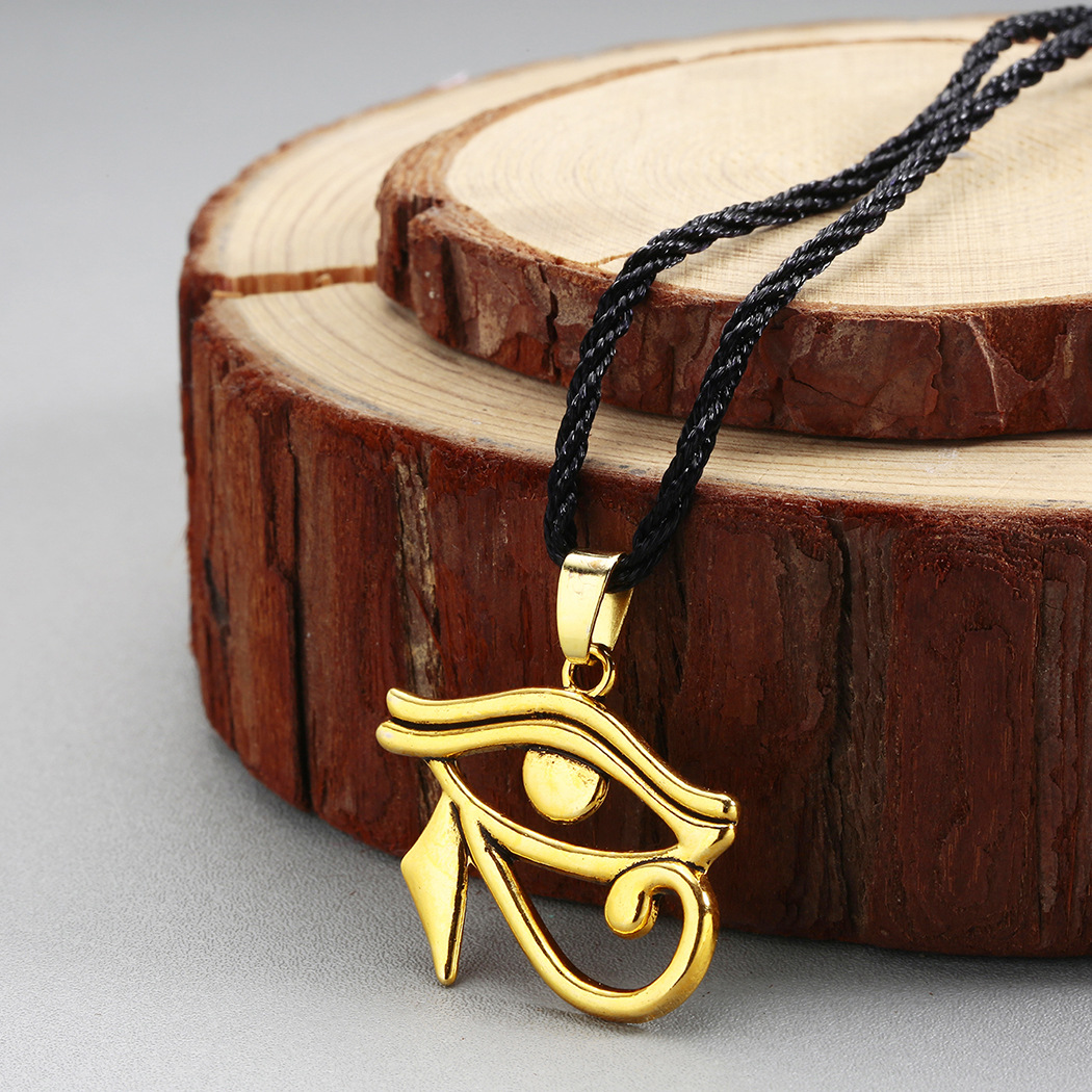 cxwind 古银色太阳神之眼吊坠项链 男士斯拉夫护身符项链