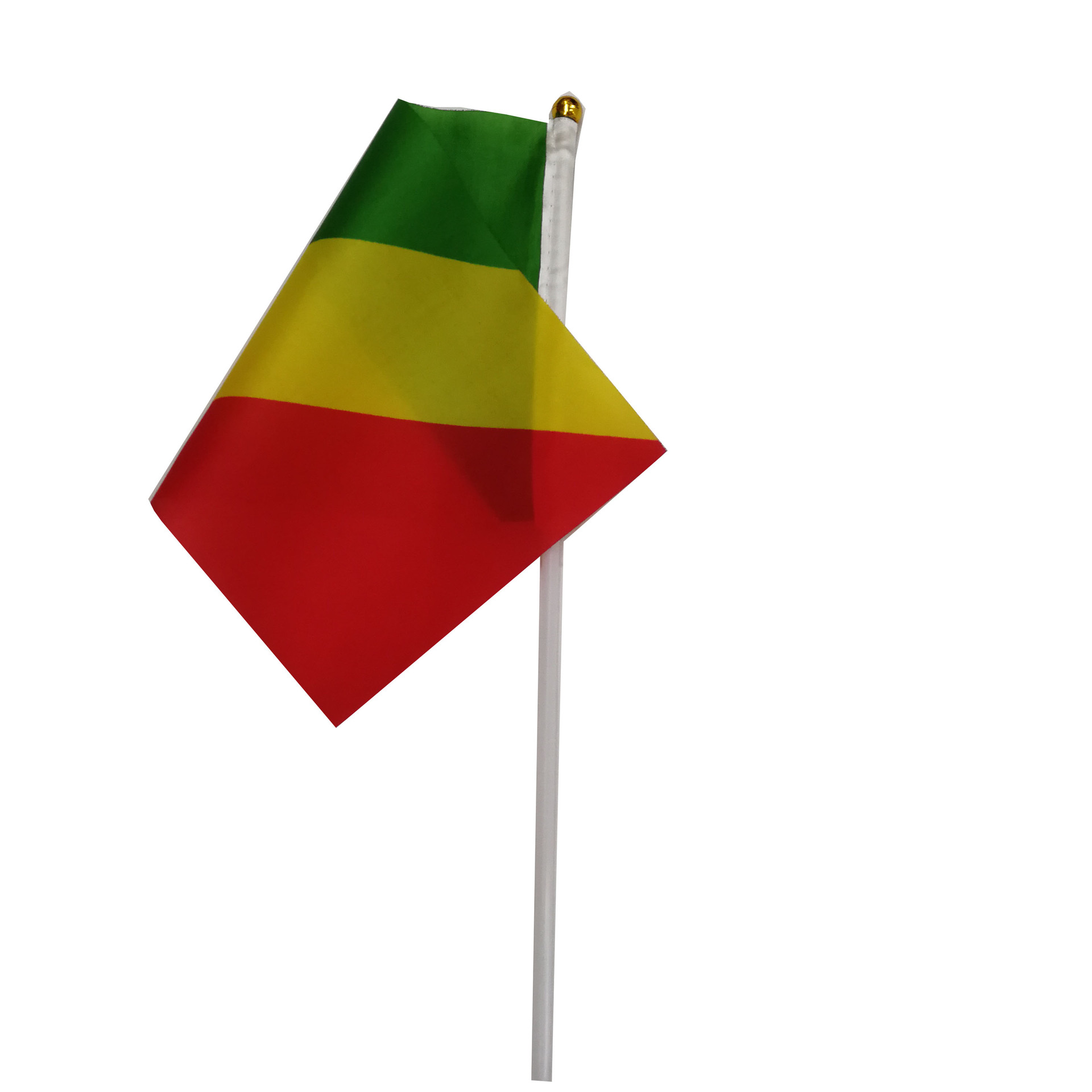 刚果布国旗手摇旗手挥旗塑料旗杆双面涤纶国旗厂家直销可来样定做