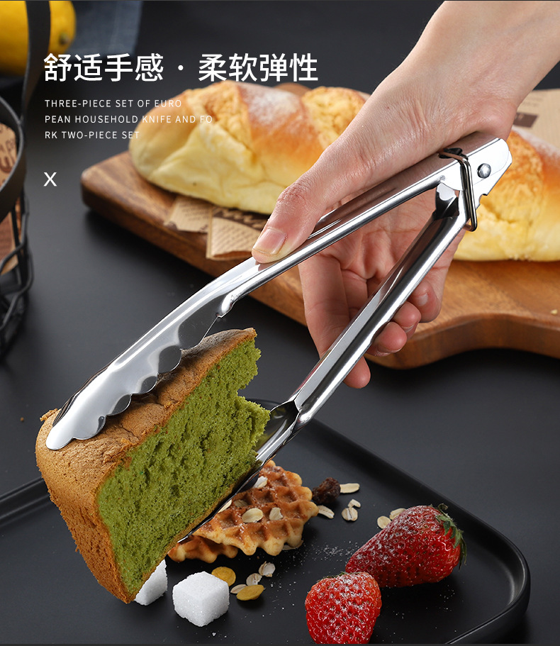 不锈钢食品夹子 烧烤夹自助餐夹 食物夹面包夹多功能夹子 牛排夹