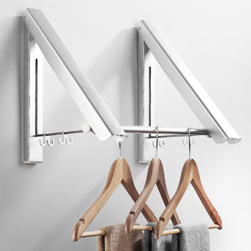 壁挂折叠式晾衣架浴室阳台免打孔家用室内大衣架衣橱隐形晒衣服架