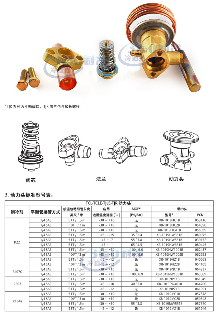 alco艾默生emerson分拆热力膨胀阀ter45hw55/19mc带mop空调膨胀阀