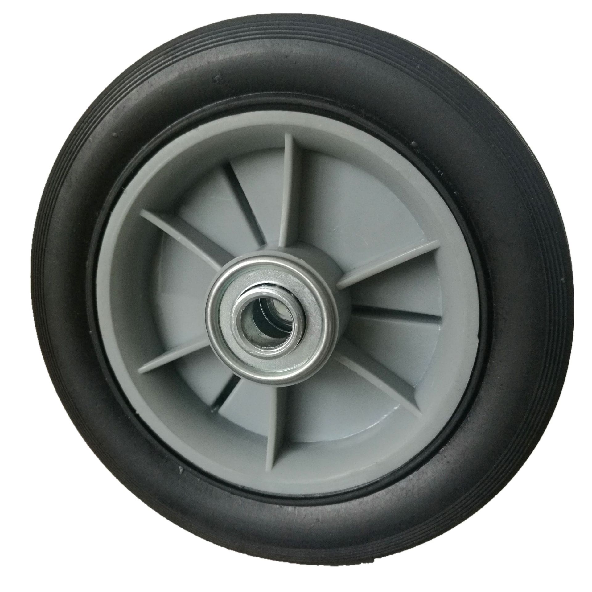 5寸喷砂机脚轮 烧烤箱轮子 手推车实心橡胶轮子 塑料轮辐小滚轮