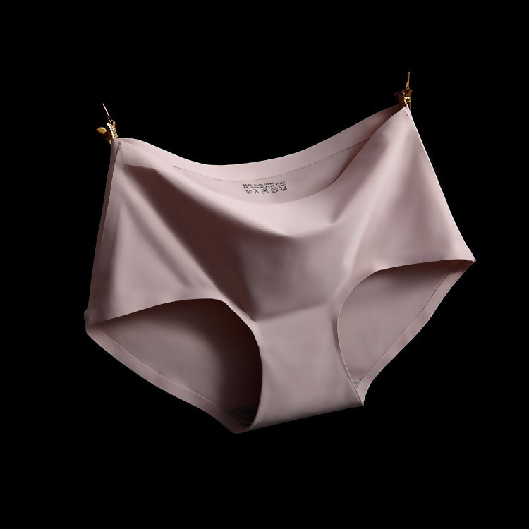 一片式无痕内裤女中腰冰丝内裤纯棉裆修身性感内裤大码女士三角裤