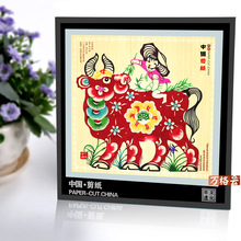 鼠年批发中国风红色彩色蔚县剪纸镜框摆件挂件多款图案厂家直供