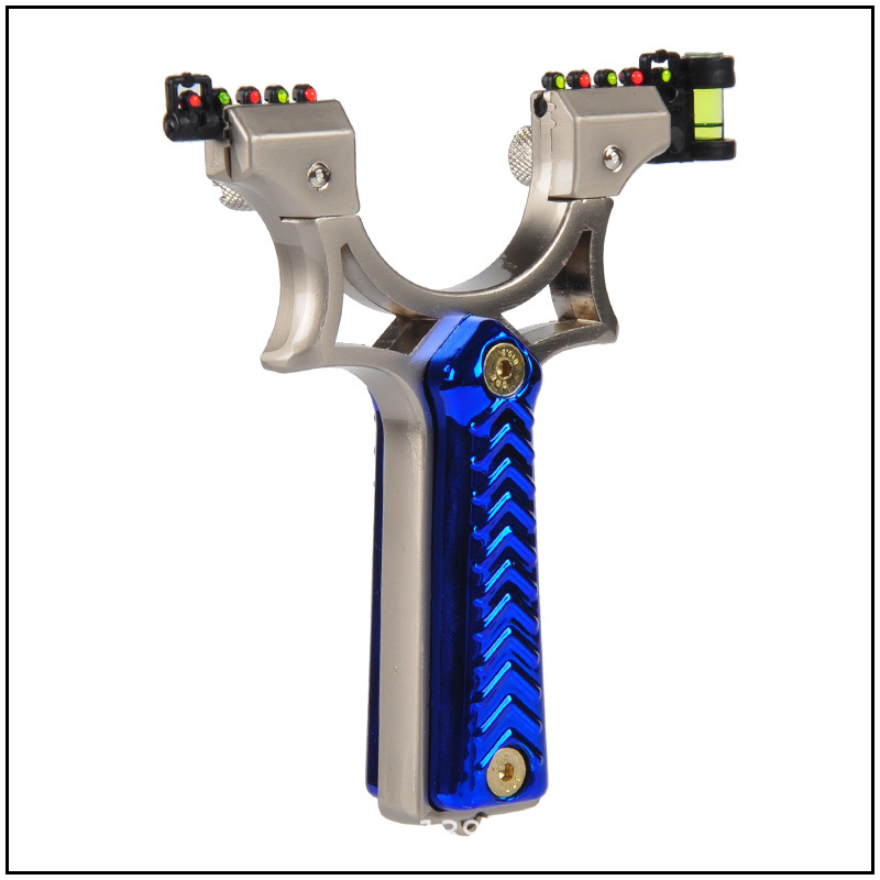 厂家批发 新款弹簧夹片扁皮筋快压 灯瞄水平仪瞄点 合金尖叫弹弓