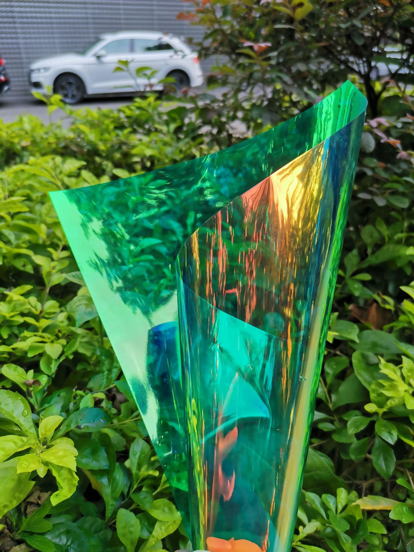 a4透明彩虹膜 pvc镭射透明幻彩膜镭射纸diy箱包衣物面料vinyl滴胶