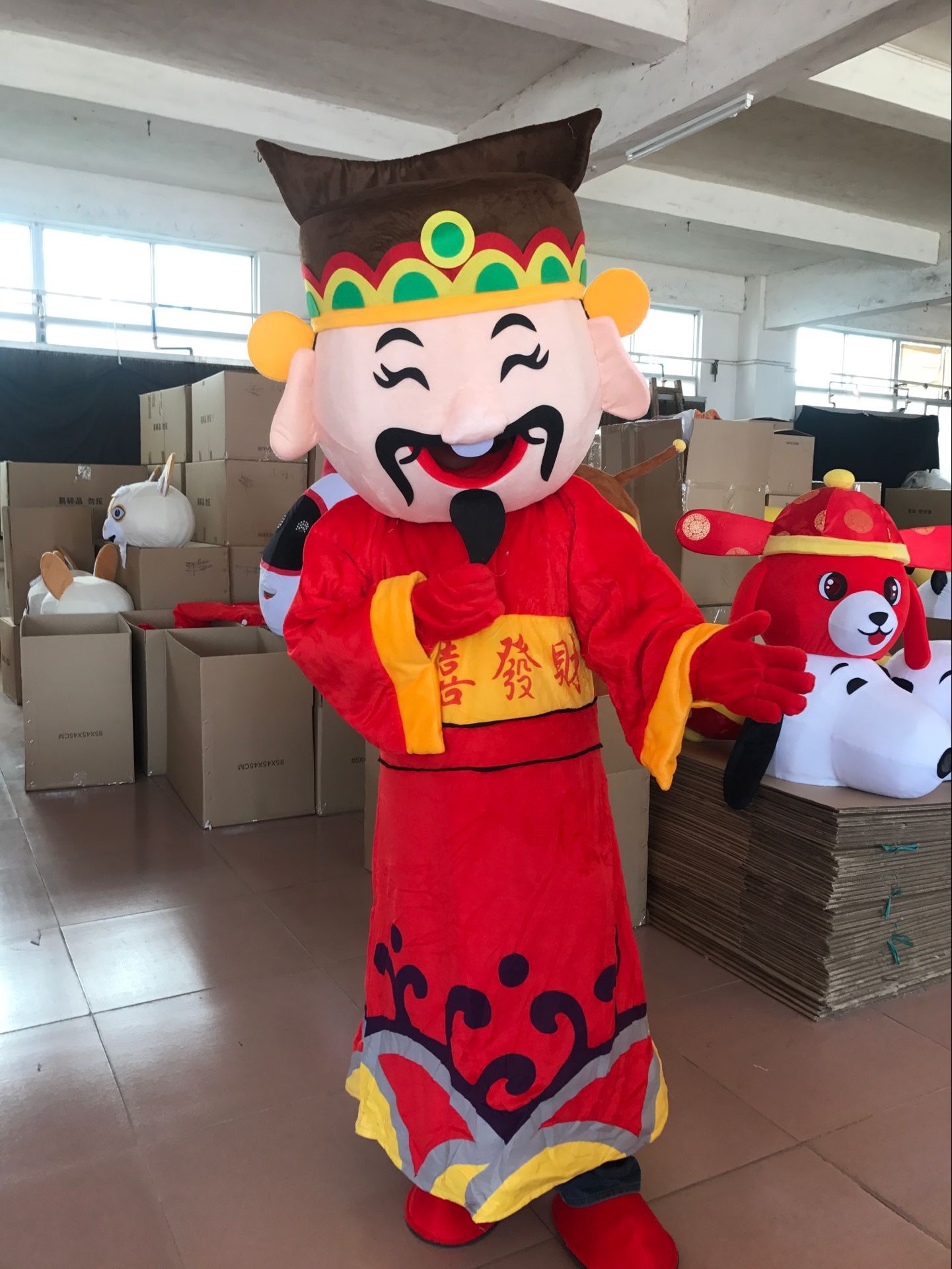 财神爷卡通人偶服装财神服道具玩偶头套演出动漫人物派传单