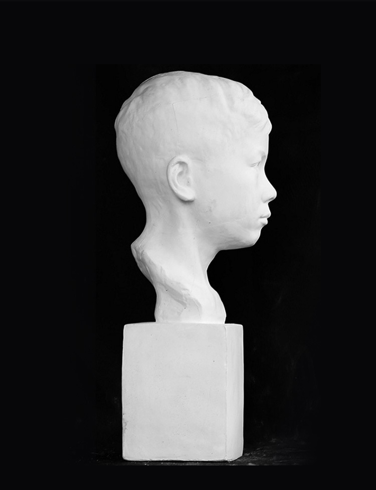 艺伯乐石膏像50cm少年石膏头像 美术素描教具石膏模型雕塑摆件