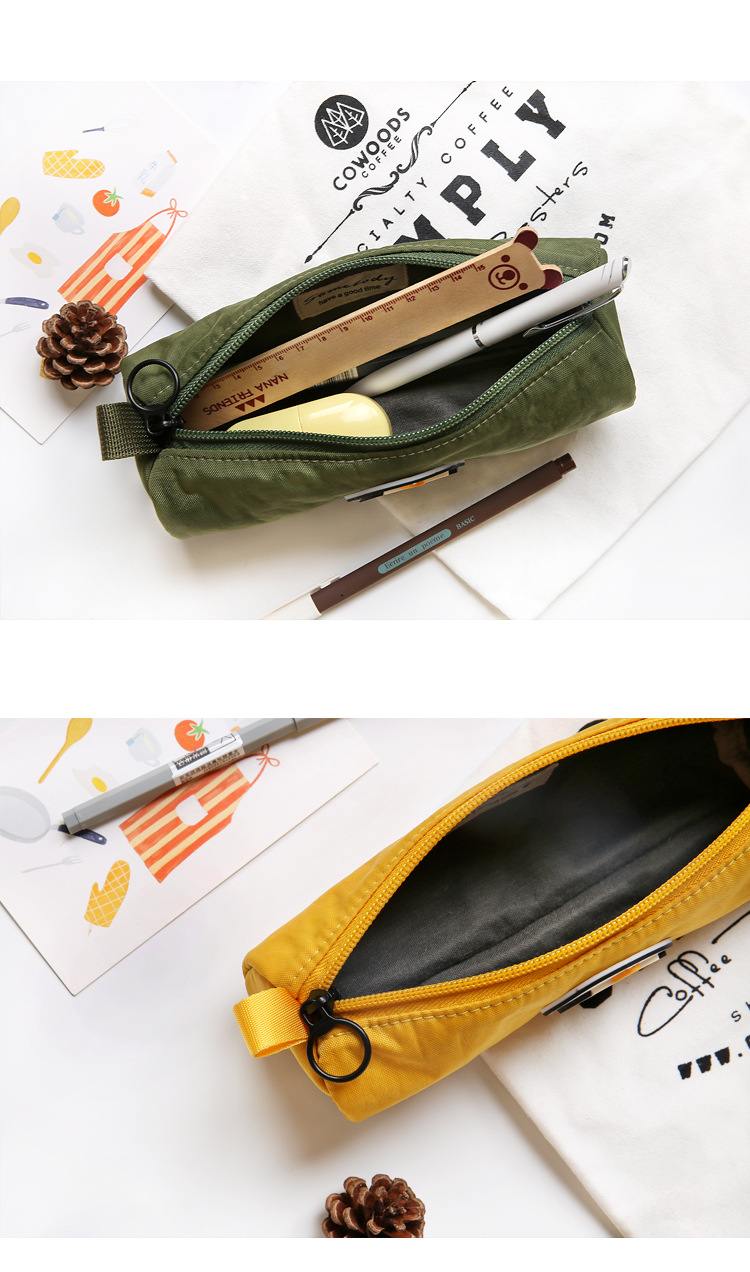 三色补丁 笔袋大容量ins简约原宿牛津布少女大学生文具铅笔盒