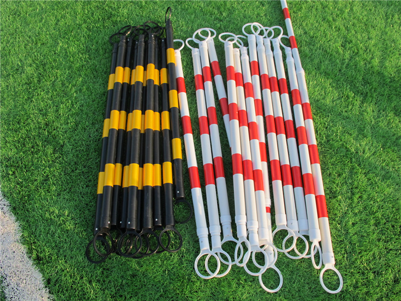 足球训练辅助器材伸缩连接杆警示杆平衡车赛道红白杆带套头标志杆