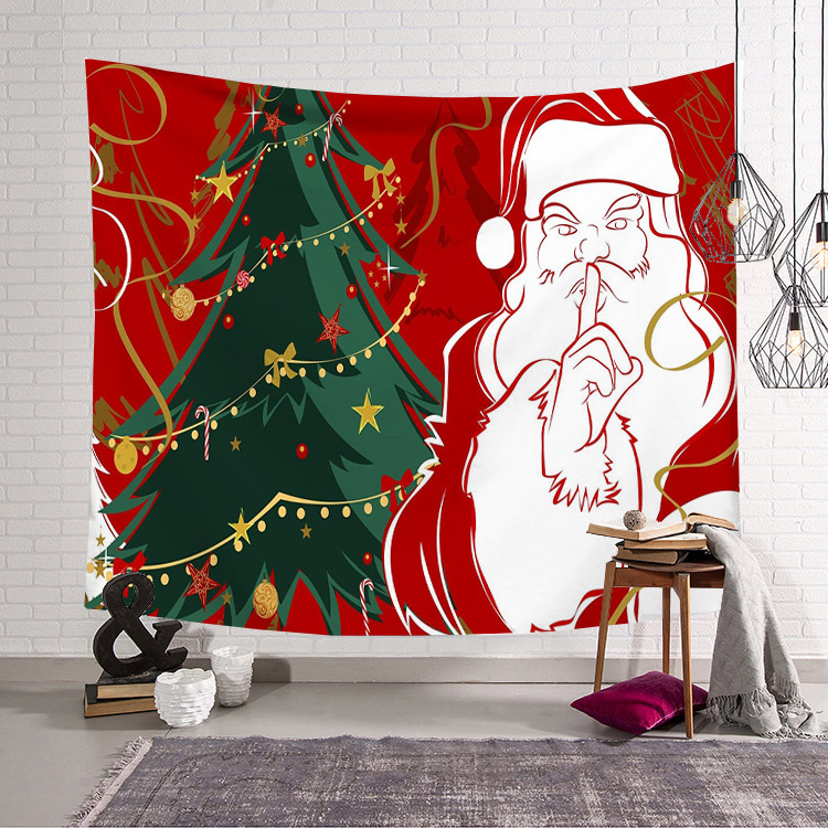 New Christmas Tapestry Printing Hanging Cloth Background Fabric Ins Wall Cloth Tapestry Foreign Trade Beach Towel Beach Blanket Wholesale