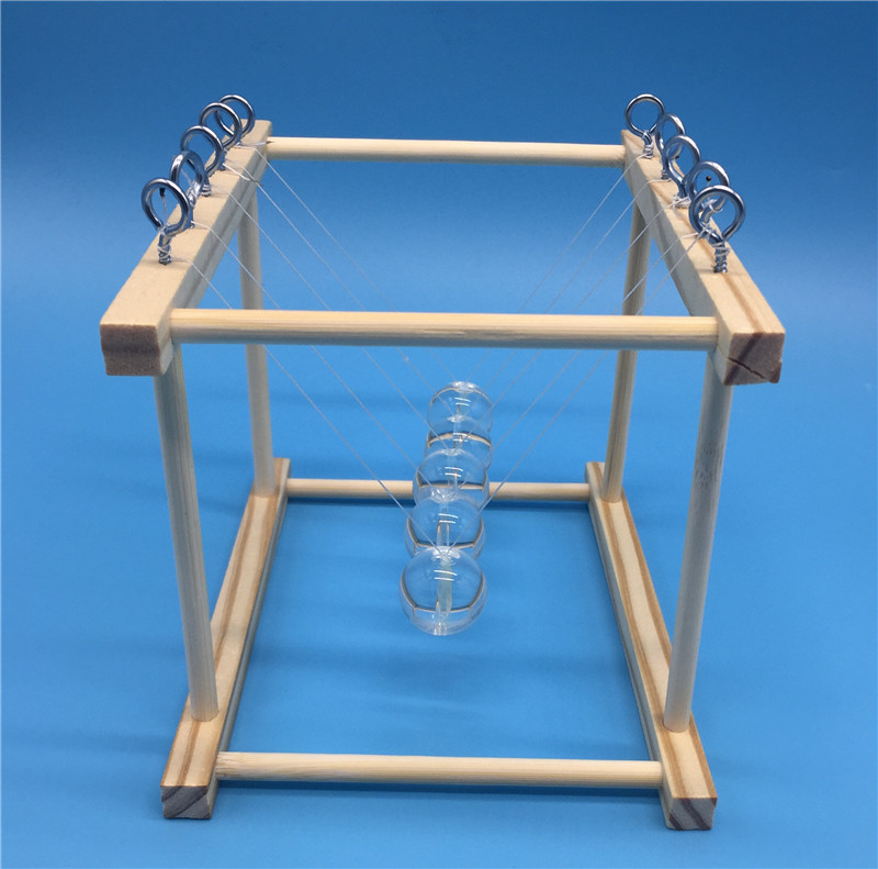 牛顿摆diy材料包 小学生科技小制作科学实验玩具五球碰摆厂家直销