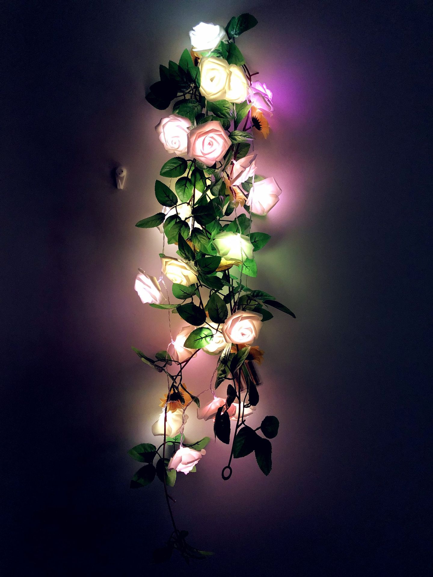 跨境led七彩变色玫瑰花灯串圣诞派对节日橱窗庭院装饰彩灯情人节