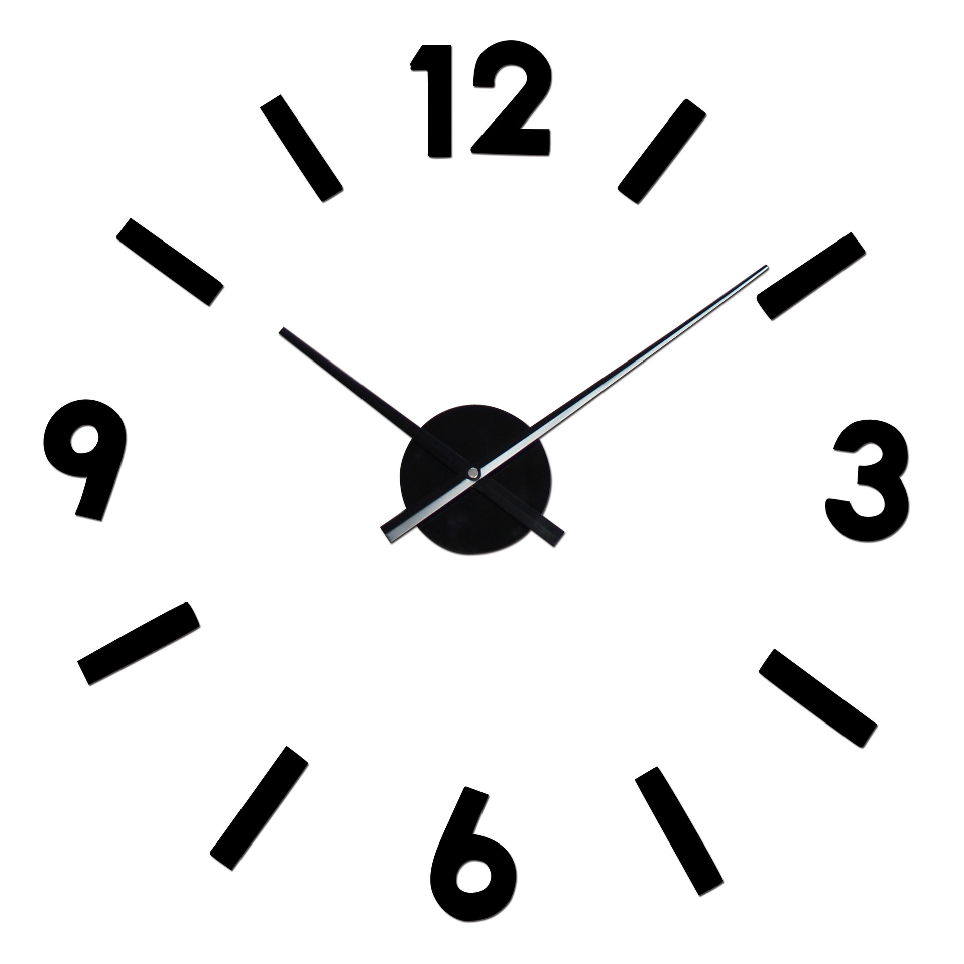 欧式地中海外贸创意简约银色墙壁钟指针时尚简约石英墙贴镜面挂钟