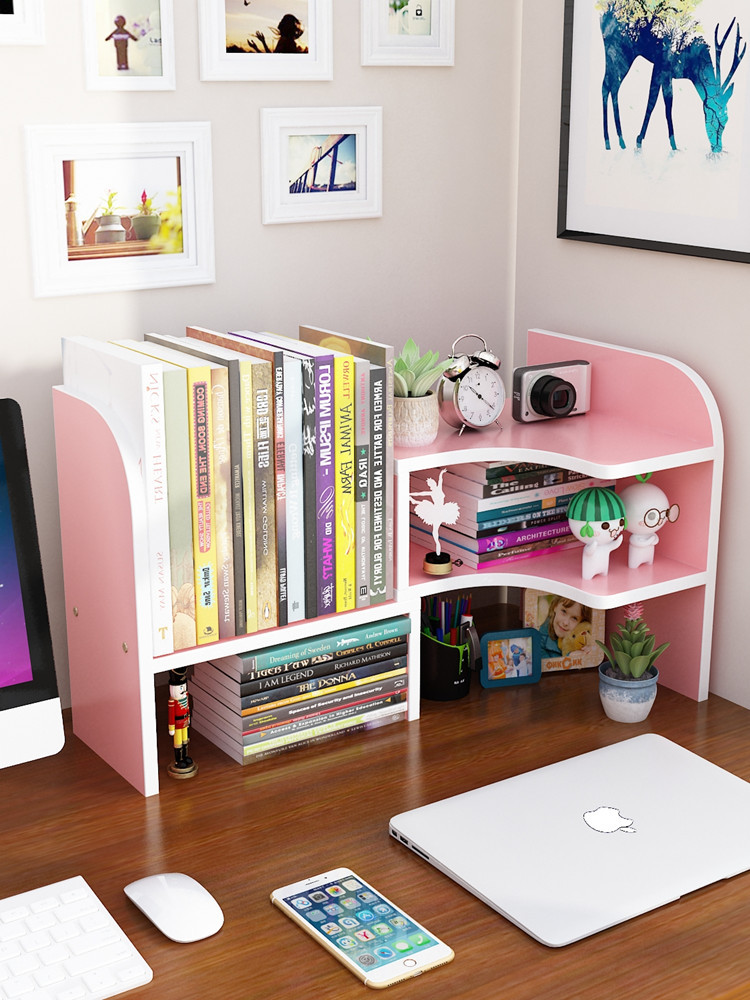简易书桌上学生书架儿童小型置物架家用桌面书柜办公室收纳省空间