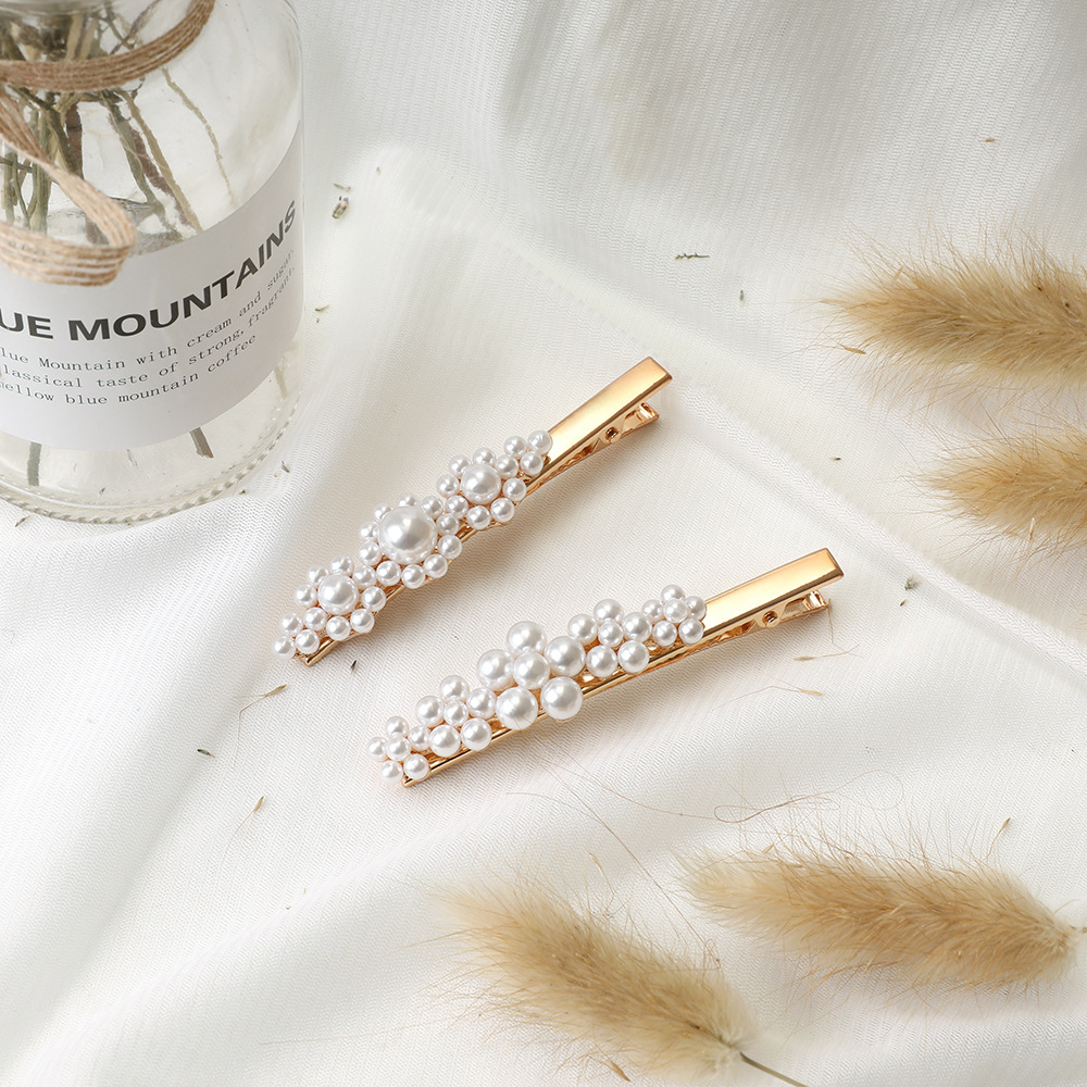 新款ins珍珠发夹韩版创意款bb夹简约发卡 网红款新娘珍珠发饰品