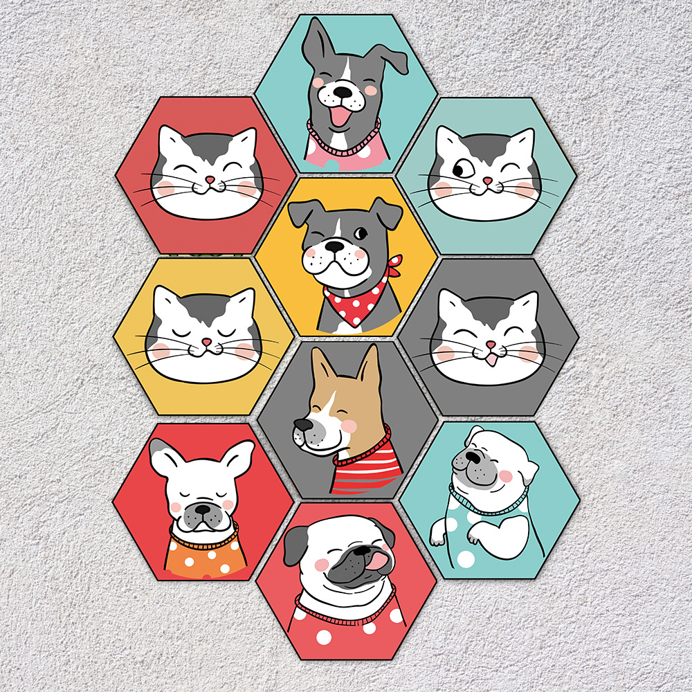 创意儿童房幼儿园卡通动物diy装饰六边形地板贴防水耐磨防滑垫