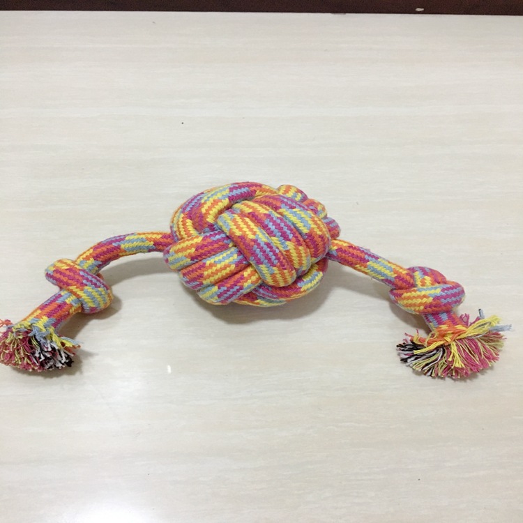 宠物棉绳绳结玩具 宠物啃咬棉绳玩具 编织宠物磨牙狗狗棉绳玩具