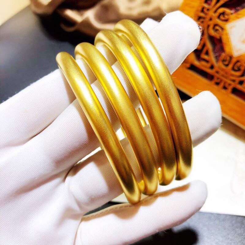 Alluvial Gold Frosted Ancient Bracelet Imitation Gold Tiktok Same Style Heritage Range Craft Xiaohongshu Bracelet for Women