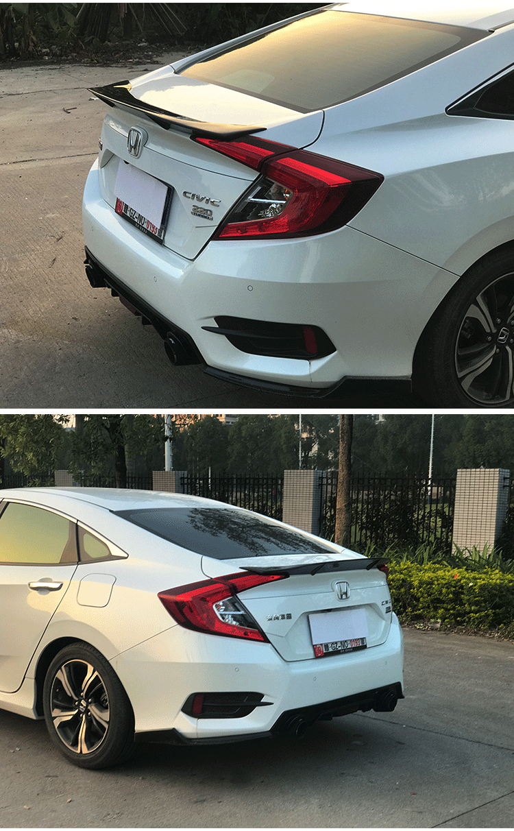 适用于十代思域尾翼 新本田改装碳纤维尾翼免打孔压尾翼汽车尾翼