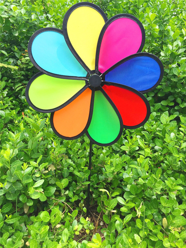 直径1米手工八彩花瓣超大风车婚礼装饰景区园林广告儿童节庆礼品