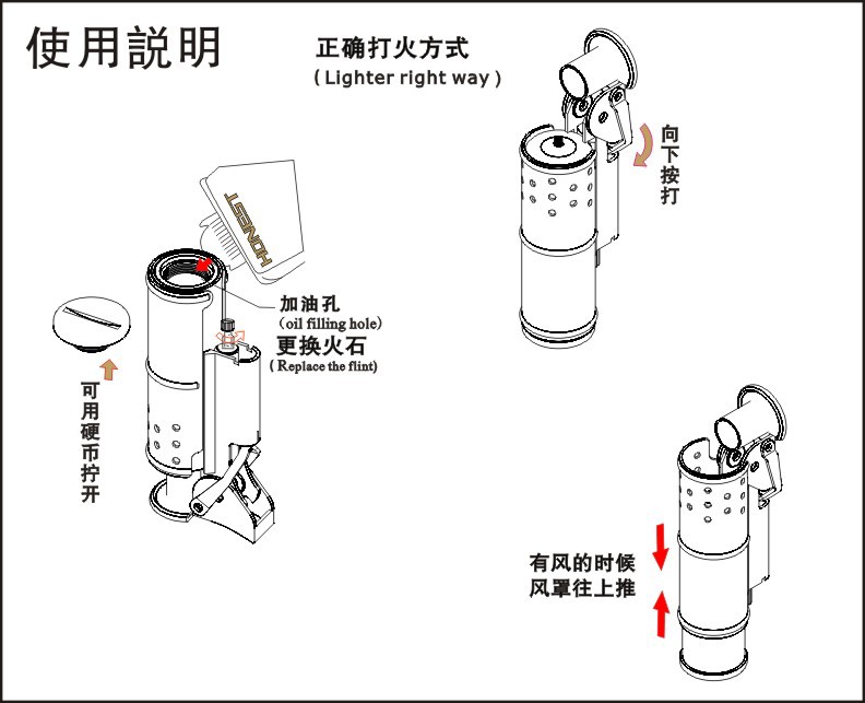 百诚promise百诺战壕纯铜打火机 防风煤油个性打火机复古创意便携