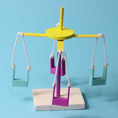 儿童旋转飞车diy模型木制科技小制作手工科学实验材料玩具