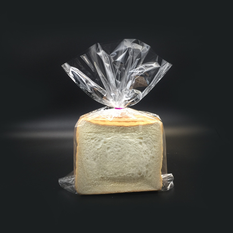 空白平口透明包装袋 烘焙土司专用切片袋方块面打包扎口袋子100个