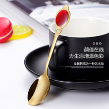 不锈钢勺子创意甜品咖啡勺长柄搅拌小勺子调羹不锈钢茶勺茶叉套装
