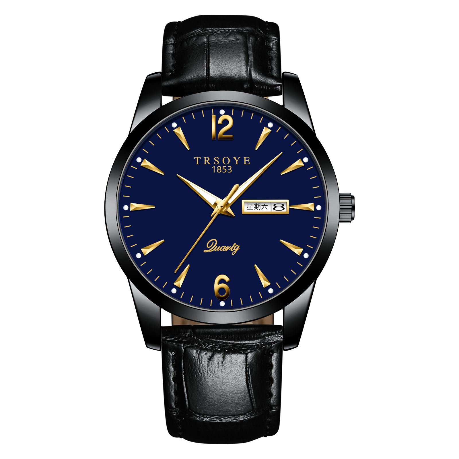 trsoye手表男爆款钢带夜光生活防水男表石英表商务时尚跨境爆款