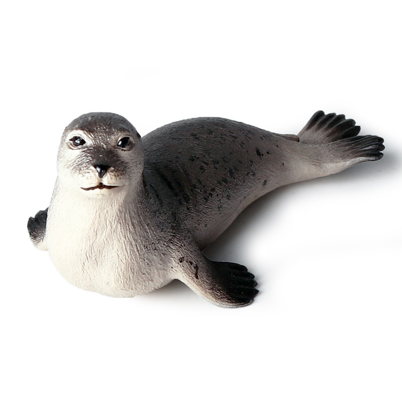 儿童益智仿真实心静态海洋生物模型海豹海象海牛海狗塑胶玩具摆件