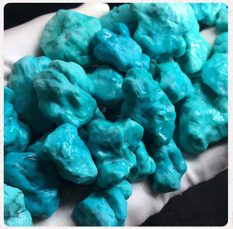 湖北天然矿高瓷绿松石原石毛料毛石练手料雕刻料碎石加工料diy