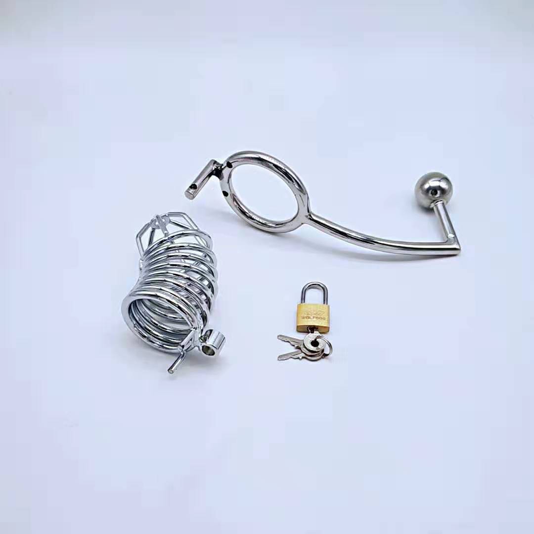 不锈钢贞操锁男用cb6000鸟笼锁禁欲jj锁阴茎锁鸡鸡锁成人情趣用品