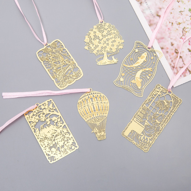 日韩国文具别致迷你金属书签中国风创意简约古典b款 8款可选