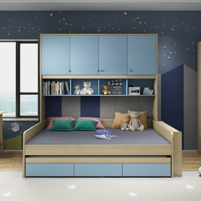 儿童床衣柜一体 男孩单人床1.5米女孩公主储物多功能组合床衣柜床