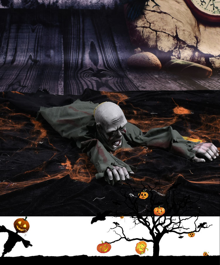 光头爬鬼万圣节电动鬼发光发声会爬鬼鬼屋酒吧密室恐怖道具爬行鬼