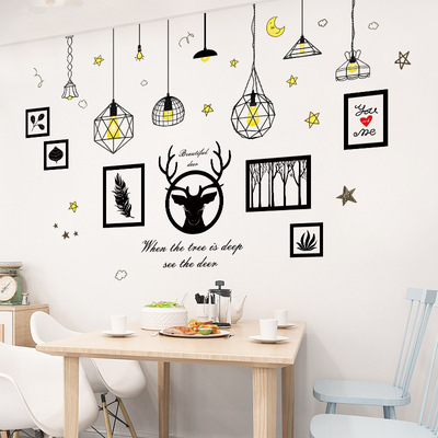 宿舍装饰沙发背景墙布景贴画餐厅墙贴创意个性卧室墙面墙壁贴纸