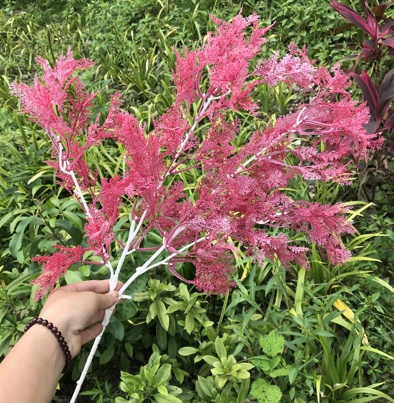 北欧4叉迷雾花 婚庆婚礼造型雾凇草 装饰插花配草松针草仿真迷雾