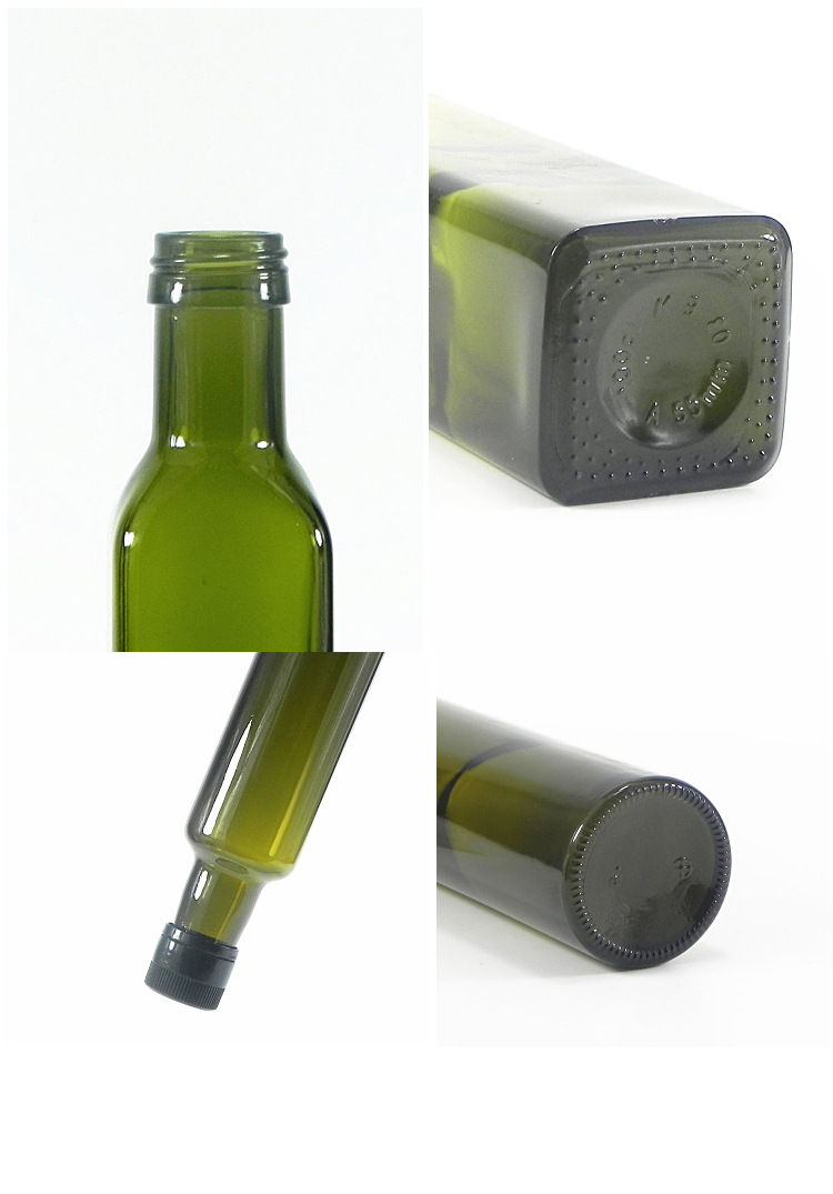 墨绿色橄榄油瓶茶色茶油瓶方形圆形oliver深色瓶现货批发螺旋口瓶