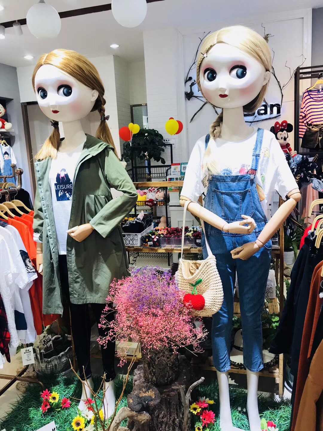 大头娃娃女服装模特道具芭比娃娃女模特卡通大头大眼睛展示女模特