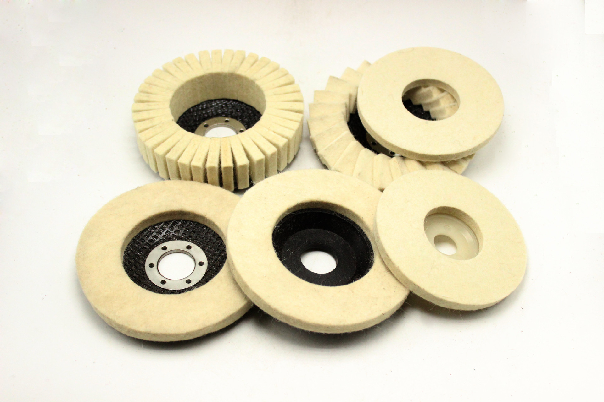 厂家直销4寸精品打磨角向毛毡轮汽车美容玻璃镜面羊毛抛光轮