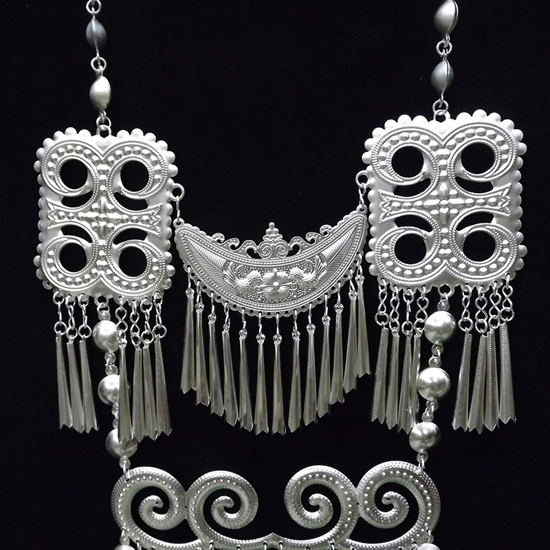 兰蝶彝族风仿银项链 大凉山少数民族服装配饰 摄影舞台表演配饰
