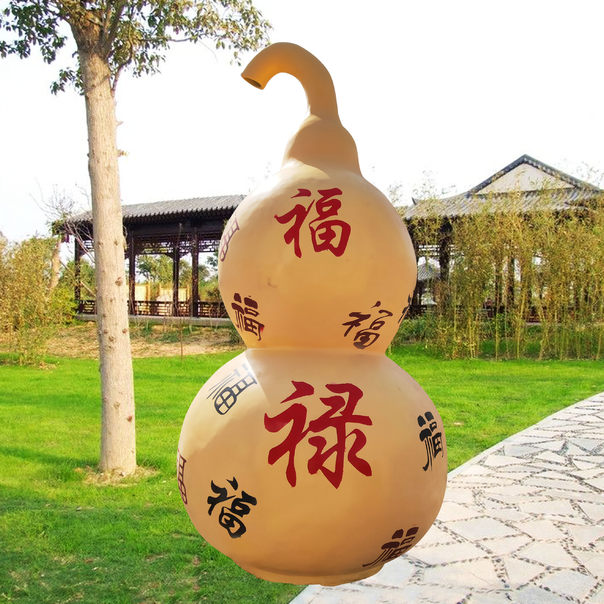 大型玻璃钢葫芦雕塑城市广场雕塑葫芦装饰摆件园林景观雕塑