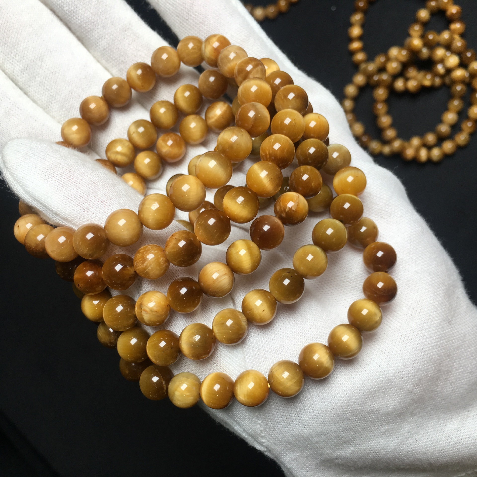 金虎眼石批发 虎睛石手串饰品 虎眼石男女手饰