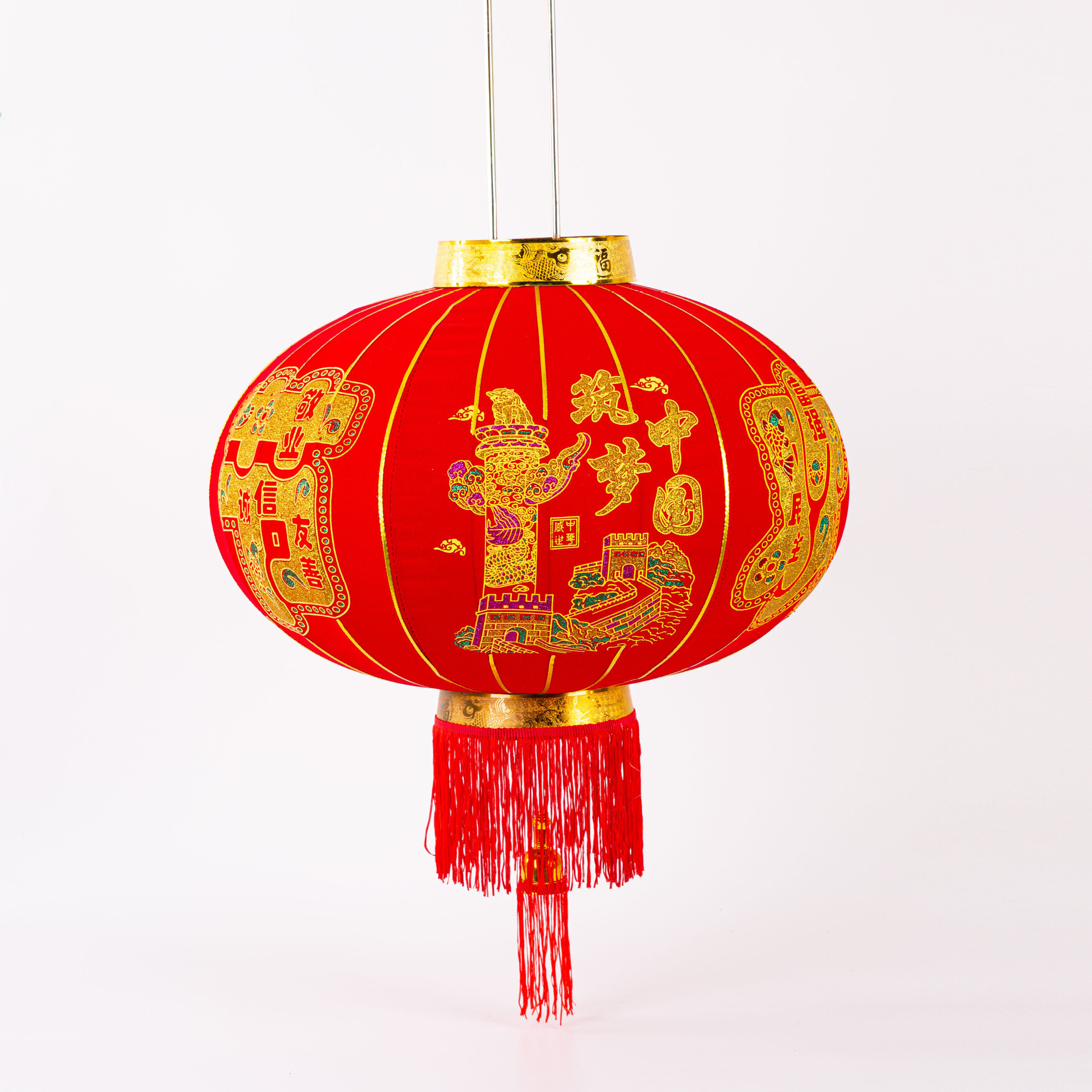 厂家直销节庆用大红灯笼植绒布灯笼纯手工喜庆装饰布置用品