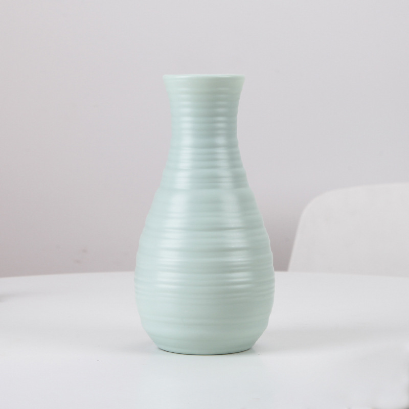 Nordic Color Vase Modern Minimalist Plastic Vase Creative Living Room Decoration Home Imitation Glaze Vase Not Broken