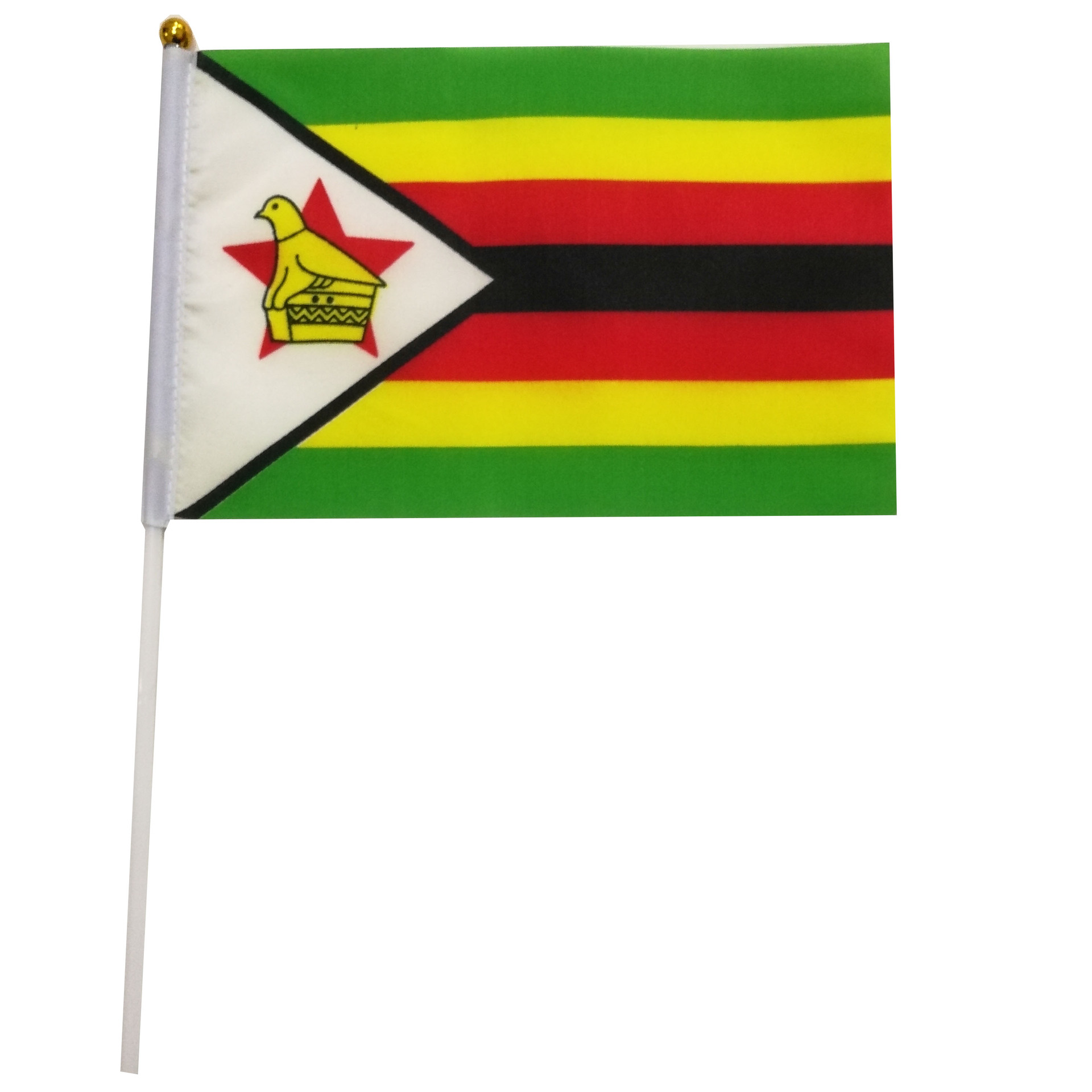 津巴布韦国旗旗帜手摇旗双面印刷涤纶布料塑料杆可来样订做厂家