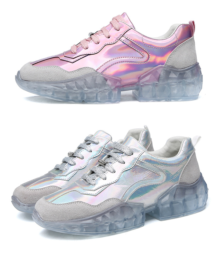 宋茜同款水晶底老爹鞋女运动鞋ins潮增高厚底网红超火百搭2019春